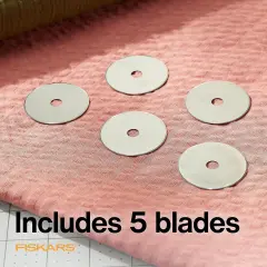 45mm Rotary Blades (5 Pack) - Rotary Cutter Blade Replacement - Crafts, Sewing, and Quilting Projects - Grey