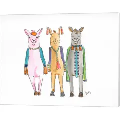 Llama Three by Molly Susan Strong 20" x 16" Canvas Wall Art