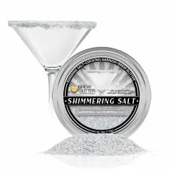 Brew Glitter - Shimmering Silver Rimming Salt (4oz, 1x Bar Tin) Edible Glitter Blended Cocktail Garnish for Mixed Drinks and Beverages