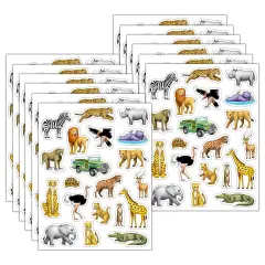 Safari Stickers, 120 Per Pack, 12 Packs