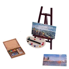 Doll House Accessory Painting Tool Set Miniature Dollhouse Toy Balcony Patio Furnitures Decoration Accessories 1 12 Scale