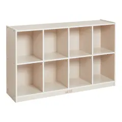 8-Compartment Mobile Backpack Storage Cabinet White Wash