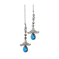 Kitcheniva Set Of 2 Vintage Style Jeweled Angel Ceiling Light Pull Chain Blue