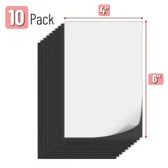 10 Pieces Adhesive Magnetic Sheets, 4" x 6", , with Adhesive Backing, Flexible Picture Magnets, Cuttable Magnetic Sheets.