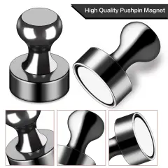 16 Pieces Strong Fridge Magnets,Black Refrigerator Magnets, Push Pin Magnets,Strong Whiteboard Magnets for Map Pins, Kitchen, Office, School, Adults,Thumb Tacks Magnets,Dry Erase Magnets