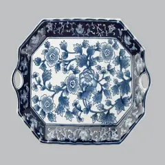 AA Importing 59715A Blue And White 18 Inch Platter