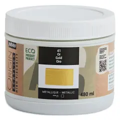 Pebeo Origin Acrylic Paint - Gold, 480 ml