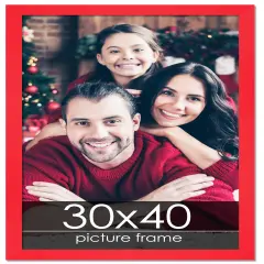 Classic Modern Red Picture Frame - UV Acrylic, Foam Board Backing, Hanging Hardware
