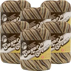 Lily Sugar'N Cream Earth Yarn - 6 Pack of 57g/2oz - Cotton - 4 Medium (Worsted) - 95 Yards - Knitting/Crochet