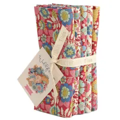 Tilda Wallflower Burgendy/Pink Fat Quarter Bundle - 5 pieces - 20" x 22" - 100% Cotton