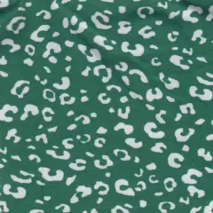 Floral Animal Print Brushed DTY Knit Stretch Fabric 58/60" Wide GREEN