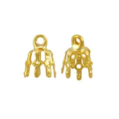Bell Caps Jewelry Findings - 10mm Gold Plated (10-Pcs)