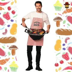Grill Master Costume Apron With 3D Grill Funny BBQ Halloween Outfit
