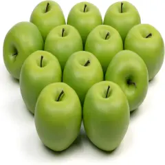 12Pcs Artificial Apples - Green
