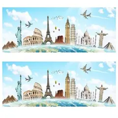 Famous Landmarks Edible Image cake border 2 Strips per sheet 3.5x10.5 inchs