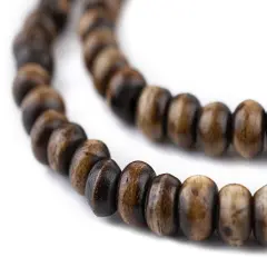 The Bead Chest Brown Rustic Bone Mala Beads (6mm)