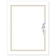 Avery Printable Full-Sheet Cardstock, Gold & Navy Border with Florals, 8.5" x 11", Matte White Full-Sheet Cardstock, Laser/Inkjet, 10ct, Great for Craft Cardstock Paper