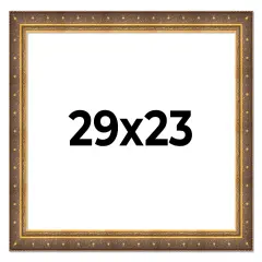 Photo Size Museum Gold Picture Frame - UV Acrylic, Foam Board Backing, Hanging Hardware
