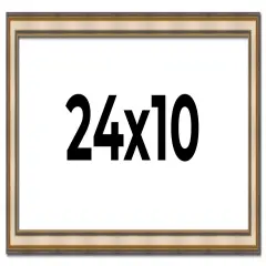 Panoramic Refined Silver Picture Frame - UV Acrylic, Foam Board Backing, Hanging Hardware