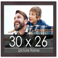 Textured Brown Picture Frame - UV Acrylic, Backing Board, Hanging Hardware Included