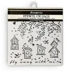 Stamperia Stencil 7"X7"-Garden Nests