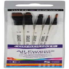 Daler-Rowney Graduate All Purpose Synthetic Brush Set 5/Pkg-Classic Short Handle
