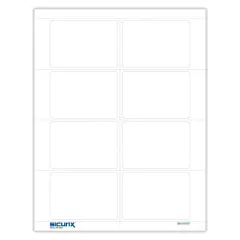 Plain Adhesive Badges, White, Pack of 200