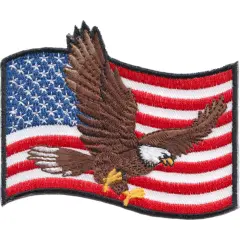 American Flag With Eagle Patch 3"