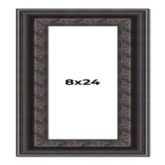 Panoramic 3.5" Wide Ornate Black Frame - UV Acrylic, Foam Board Backing, Hanging Hardware