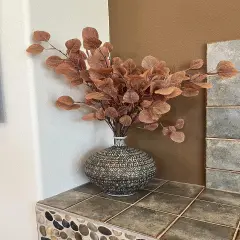 3pcs Fall Eucalyptus Stems, Artificial Eucalyptus Leaves Branches for Autumn Thanksgiving Fall Decor