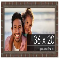 36x20 Modern Bamboo Picture Frame with UV-Resistant Acrylic & Acid Free Backing, Available in5 Finishes - Gold, Silver, Brown, Black, and Natural