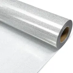 Silver Glitter Heat Transfer Vinyl 12" x 8 ft