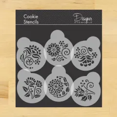 Crewel Flowers Cookie Stencils | C842 by Designer Stencils | Cookie Decorating Tools |