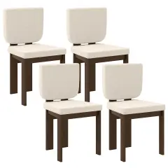Costway Wooden Dining Chair Set of 2/4 with Rubber Wood Leg Padded Wide Seat & Back for Home