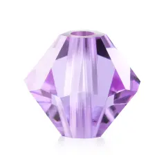 Preciosa 6mm Czech Crystals Bicone Rondelle Beads, 36pcs Violet