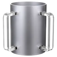Lucite Wash Cup Silver WithClear Handle
