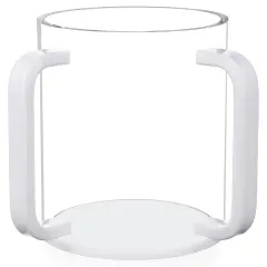 Clear Lucite Wash Cup with White Base and Handles