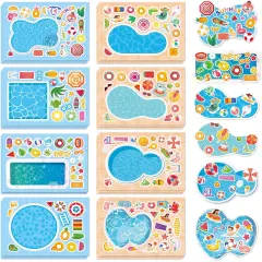 32 Sheets Make‑a‑Pool Stickers for Kids &ndash; Mix & Match Craft Kit &ndash; Summer Party Favors & Activities