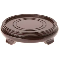 Plymor Walnut Round Wood Veneer Footed Display Base, 8.375" W x 8.375" D x 1.75" H (7" Display Diameter)