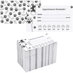 Paw Print Appointment Reminder Cards, Vet Office Supplies (3.5 x 2 In, 200 Pack) Pink