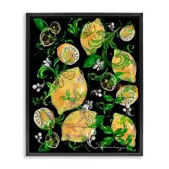 Stupell Industries Lemons And Acanthus Leaves Floating Frame, design by Susan Lugar