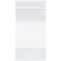 Plymor 3" x 5", 4 Mil with White-Block Heavy Duty Zipper Reclosable Plastic Bags