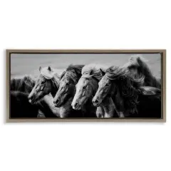 Stupell Industries Monochrome Horse Herd Gallop Floating Frame By PHBurchett