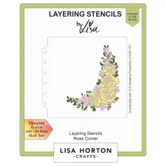 Lisa Horton Crafts Layering Stencils-Rose Corner