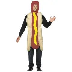 Adult Hot Dog Costume One-Piece Foam Bun Outfit Halloween
