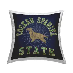 Cocker Spaniel State Outdoor Printed Pillow Design by Spirit Animals/Life Is High, 18 x 7 x 18