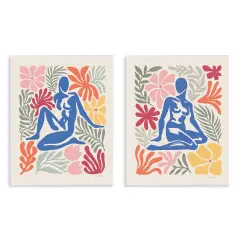 Stupell Industries Abstract Garden Female Figure 2 pc Wall Plaque Art Set Design by Janelle Penner