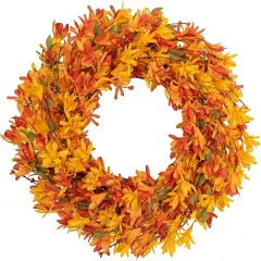Orange Artificial Thanksgiving Fall Wreath