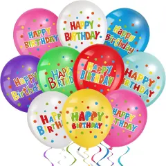 45 Pcs Happy Birthday Latex Balloons 12 Inch