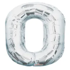34" Numeral 0 Balloon - Silver, 1ct